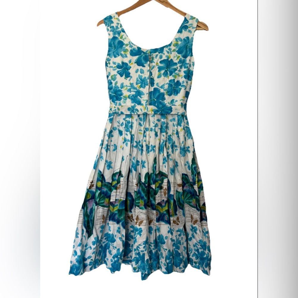 1950s Kamehameha Floral/Butterfly Dress S/XS Excellent Condition